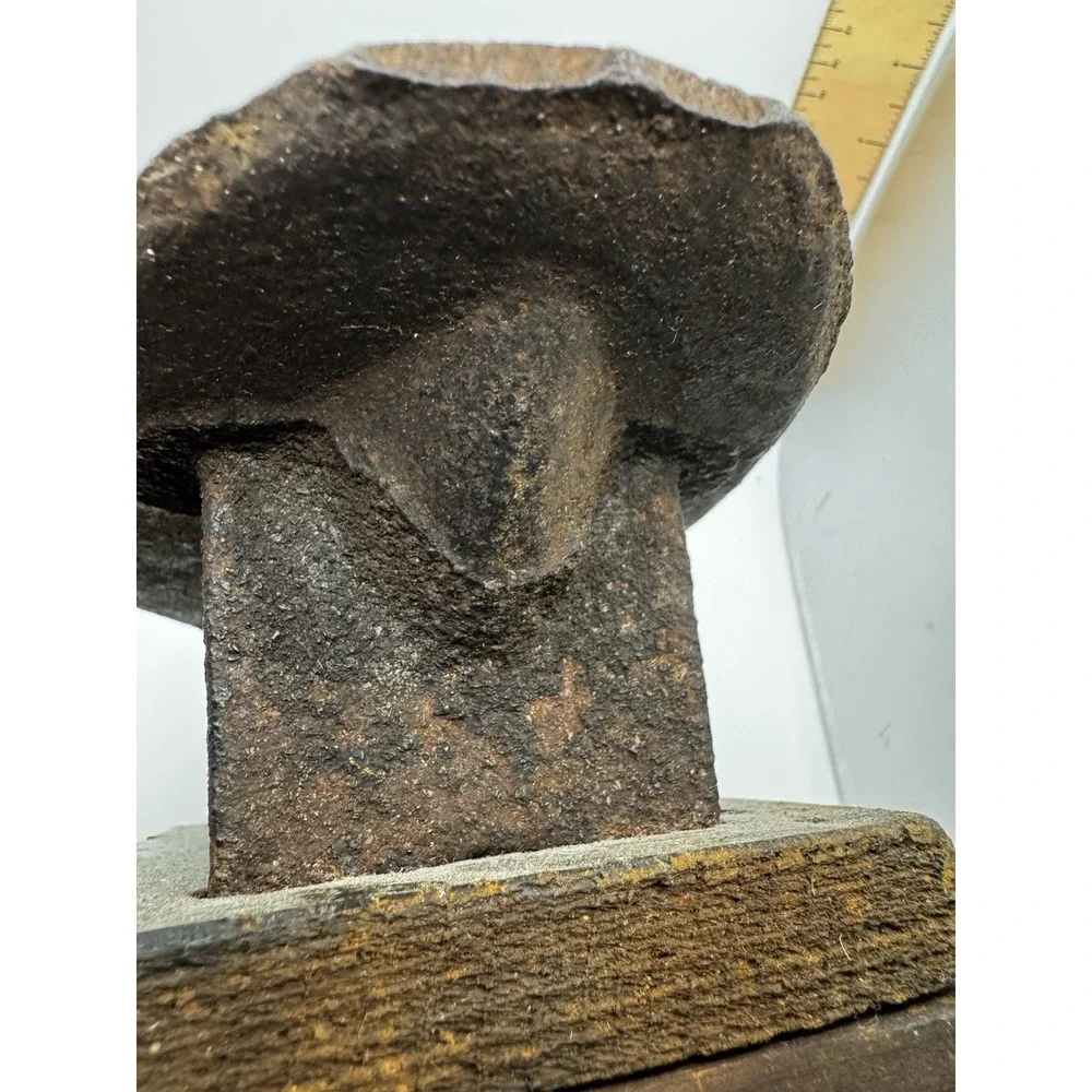 Antique Japanese cast iron and wooden Yagen for grinding medicinal herbs